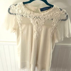 Floral embroidered top size S